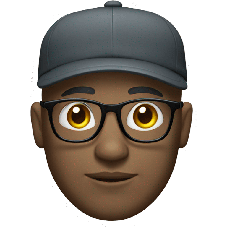 bald man with glasses and a cap emoji