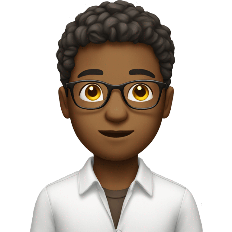 boy in glasses on white  emoji