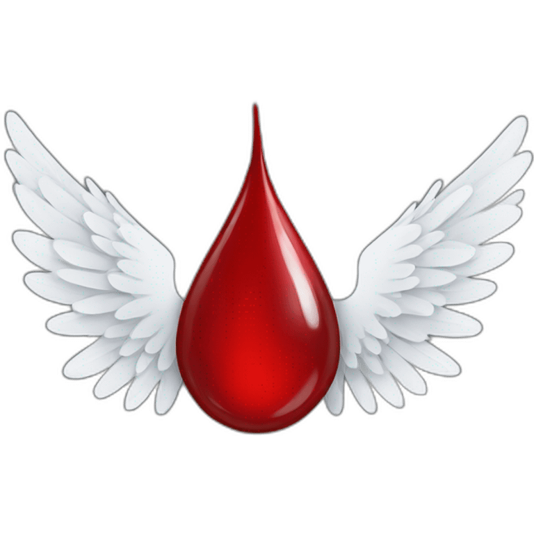 Blood drop with white wings emoji