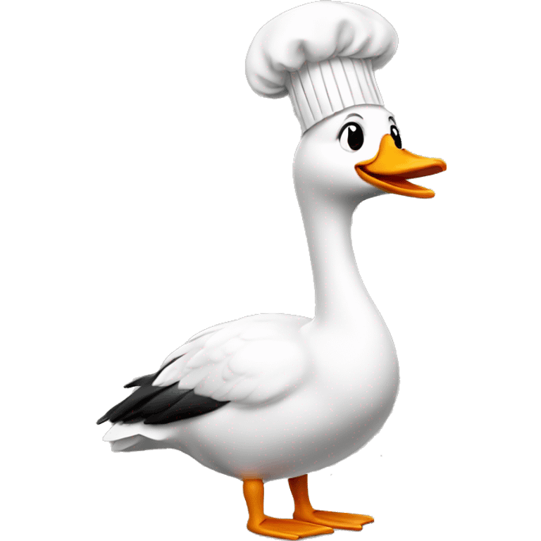 Goose with a gay chef hat emoji