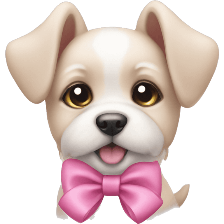 cute puppies with pink bow emoji