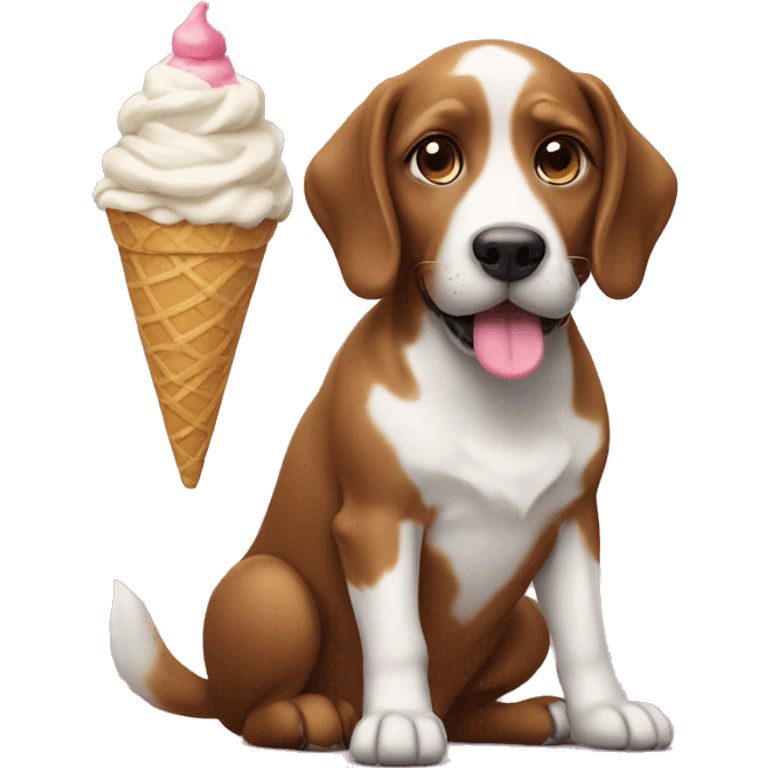 Dog with ice cream  emoji