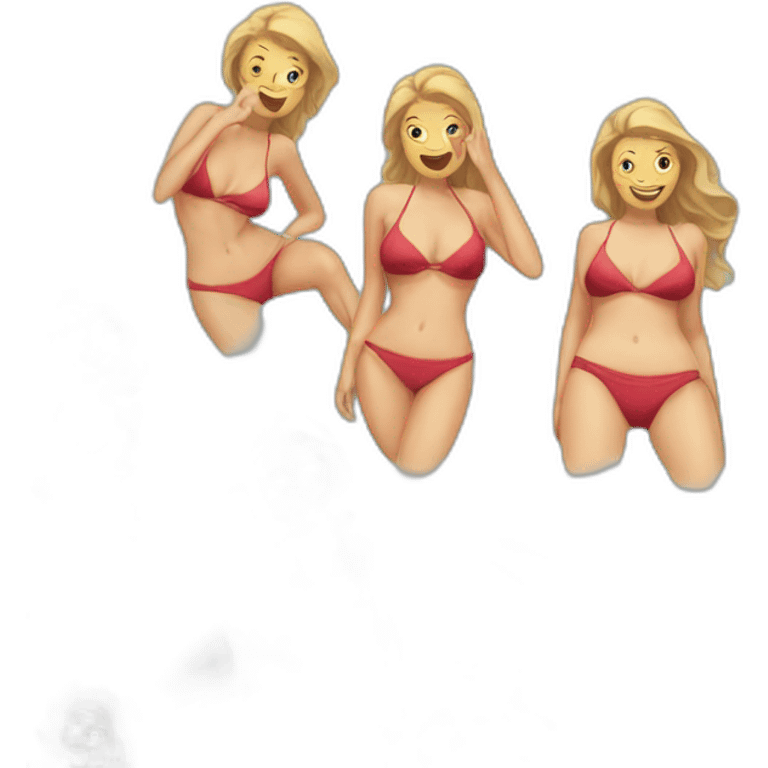 soft-fit Caucasian woman bikini (beach body) bed emoji