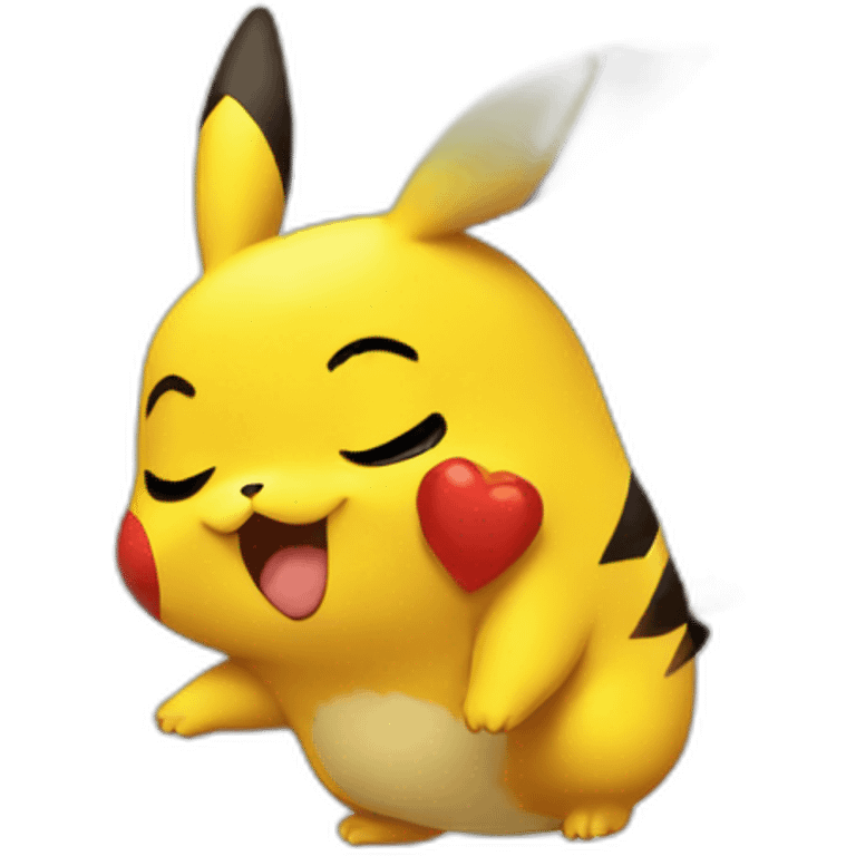 pikachu giving a kiss emoji