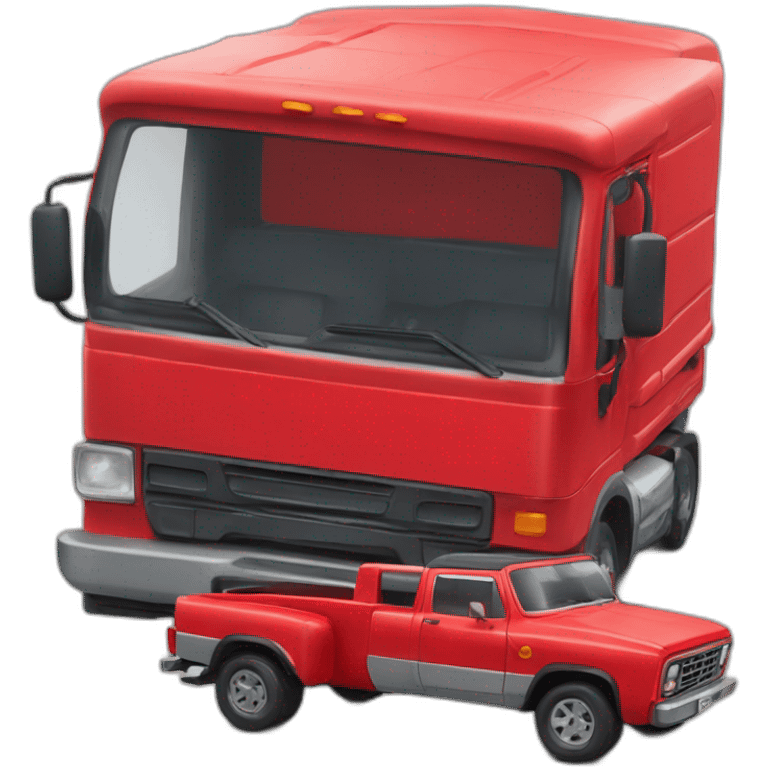 stylo rouge et un camion emoji