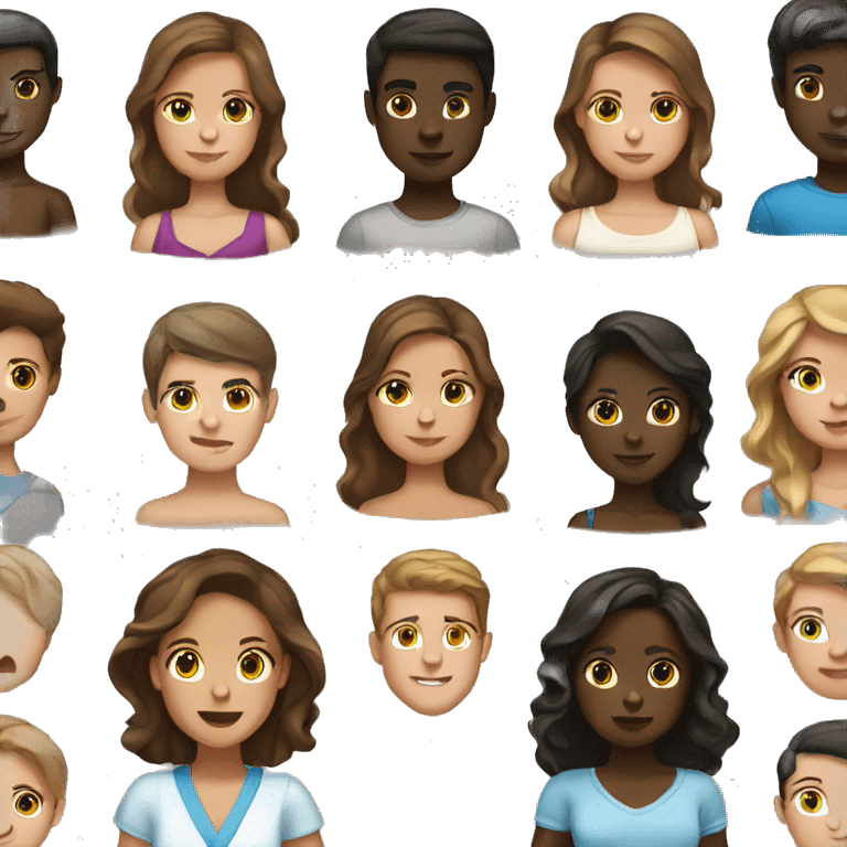 tan girl with brown hair with boy dark skin brown hair emoji