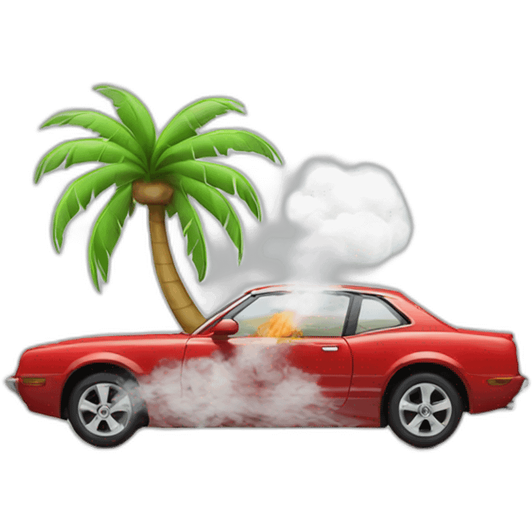 car smoking a Palm tree emoji