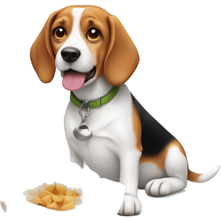 beagle with food emoji