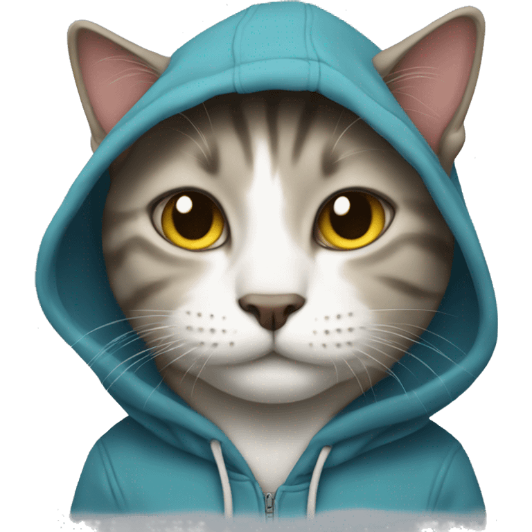 Cat wearing a hoodie emoji