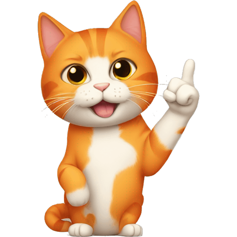 Orange cat giving middle finger emoji