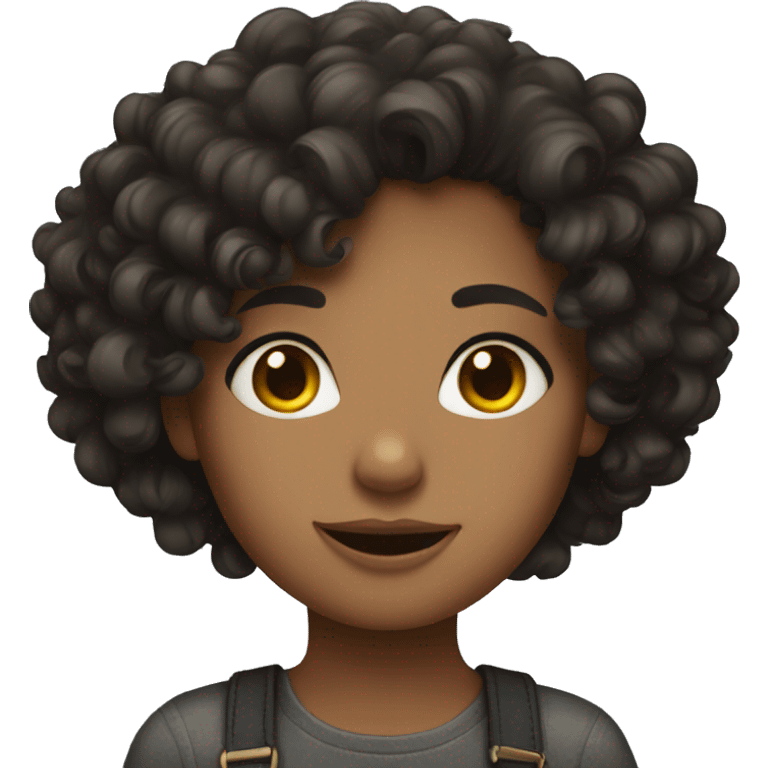 Curly dark haired girl emoji