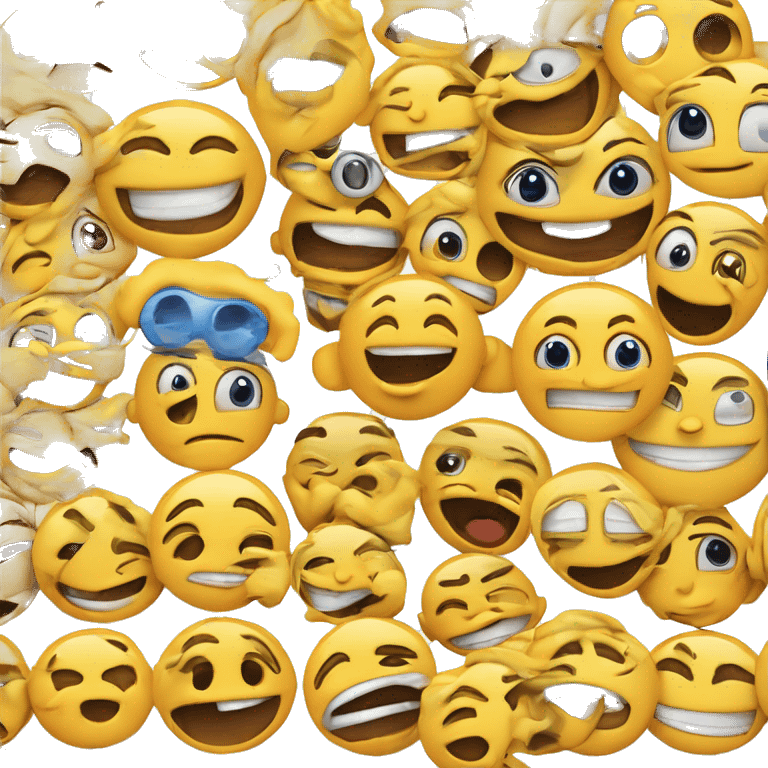 Crea un emoji que represente "alegría nerviosa", podría ser una cara sonriente con las mejillas sonrojadas, ojos brillantes y sudor en la frente emoji