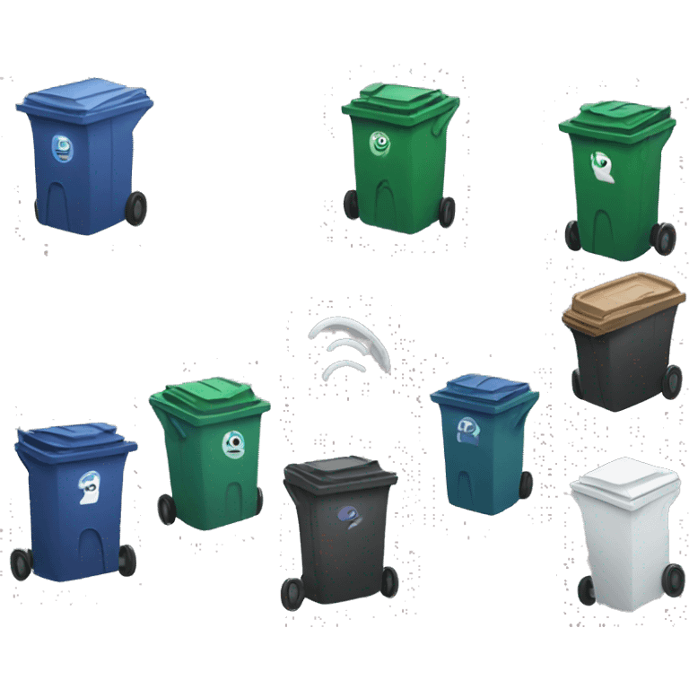 Trash cans moving emoji