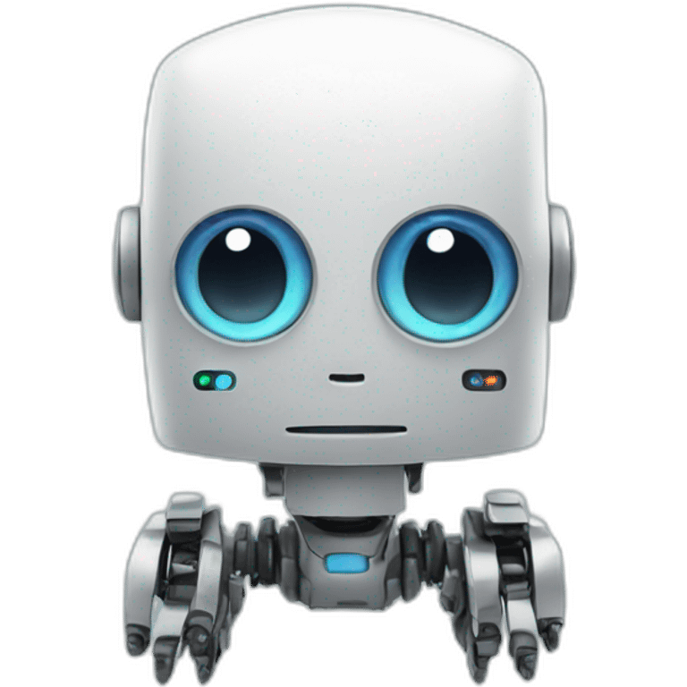 robot with a TEXT emoji