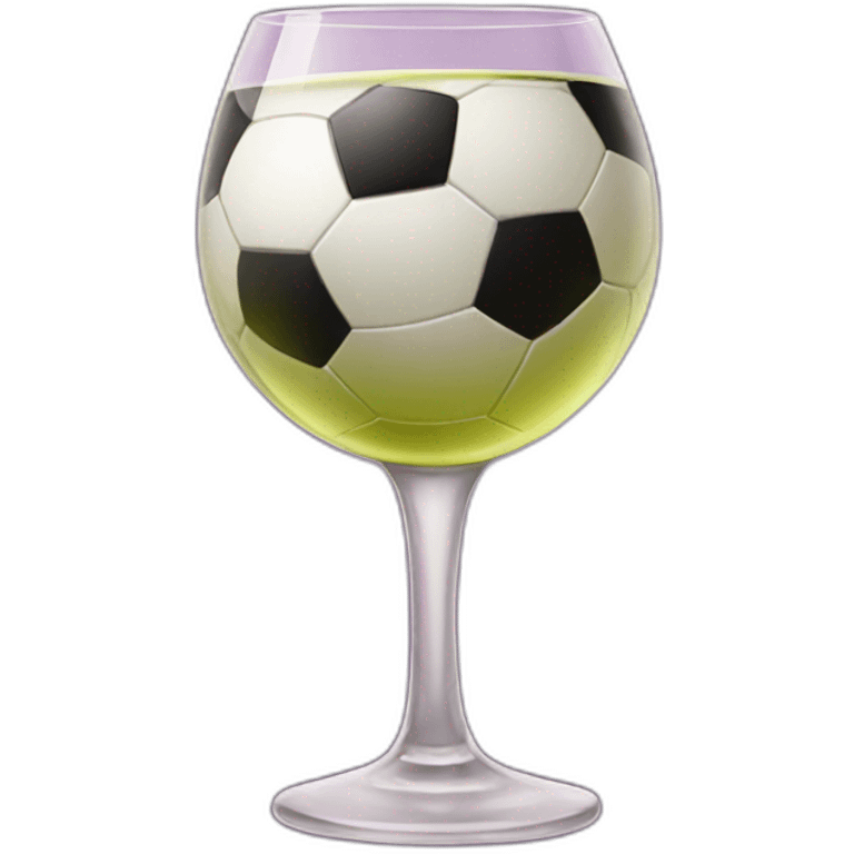 glass of wine with a soccer ball emoji