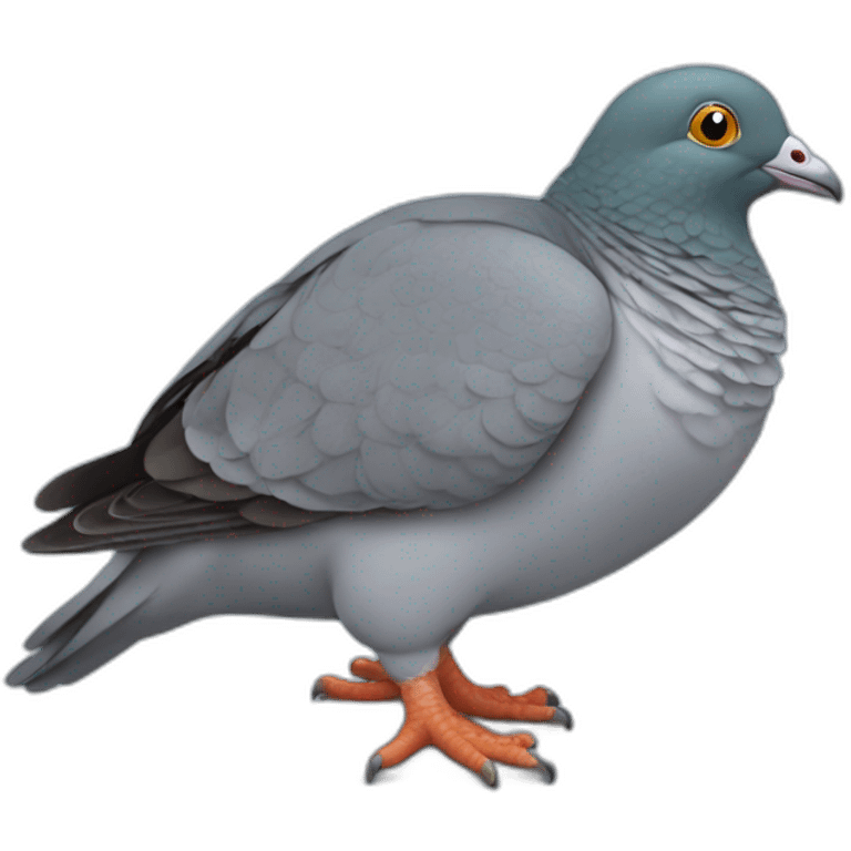 Un pigeon sur une tortue emoji