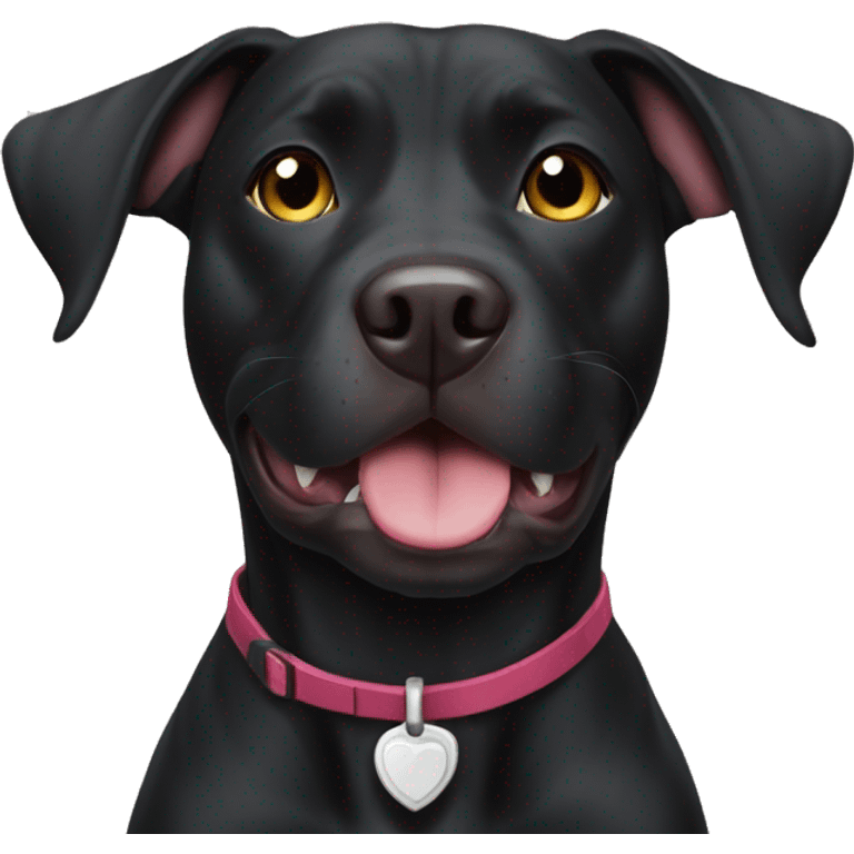 Black pitbull lab mix dog emoji