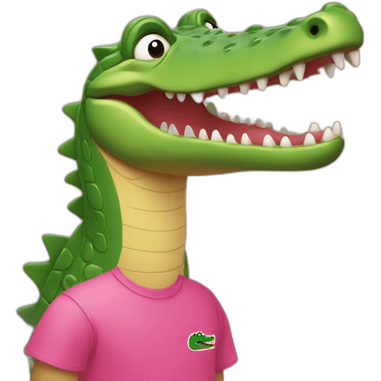 Crocodile with pink Lacoste tshirt emoji