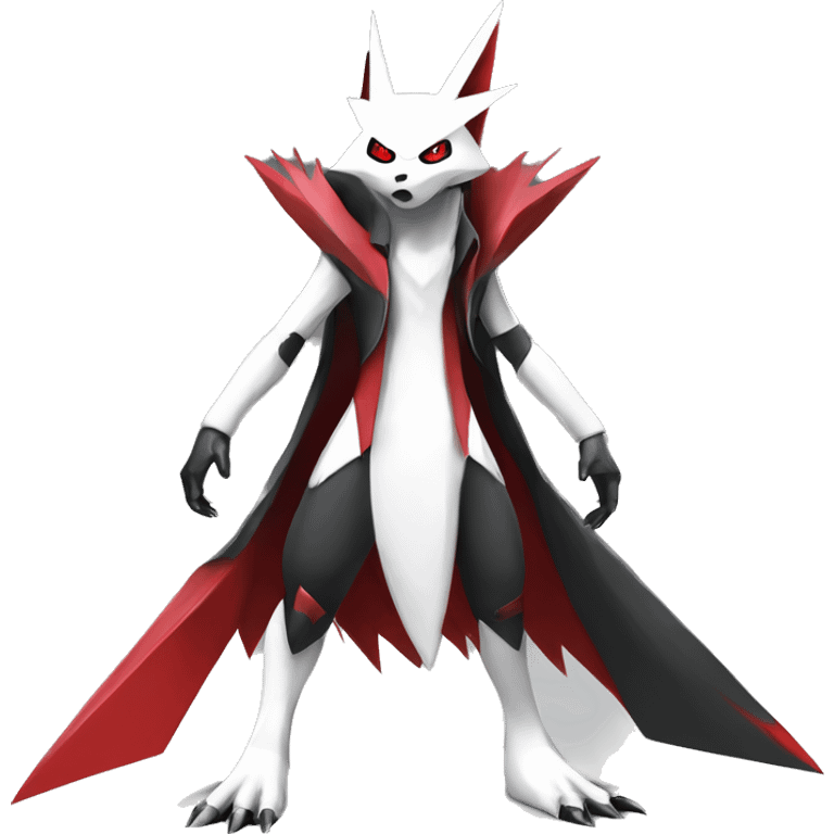  Cool Edgy Futuristic Black White Red Zangoose-Digimon-Medabot full body emoji