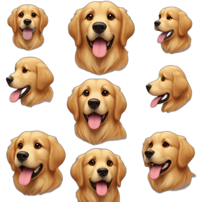 Golden retriever mandando un beso emoji