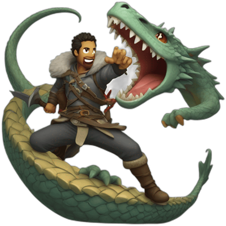 adventurer fighting a dragon emoji