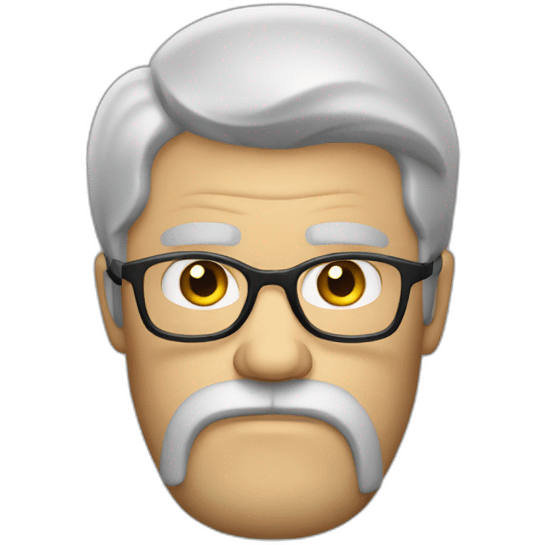 angry white man with beard, medium hair and glasses emoji