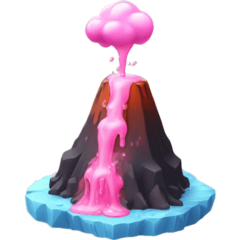 volcano but instead of lava coming out it is pink liquid with ice cubes emoji