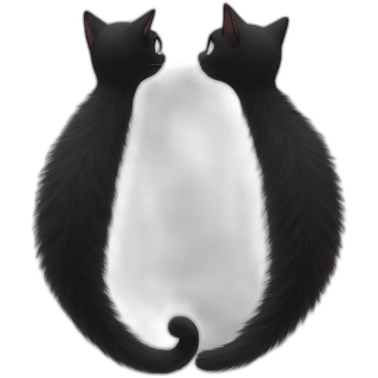 two cats tails forming a heart emoji