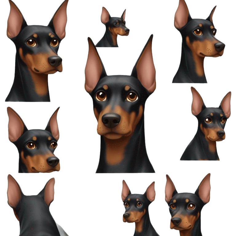 Doberman with Minpin with Back haired girl  emoji