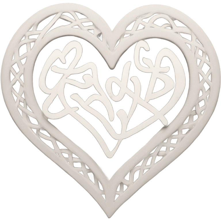 Arabic, Middle East, Calligraphy Heart emoji