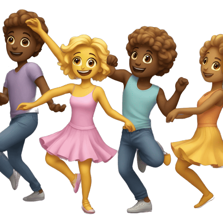 dancing friends emoji