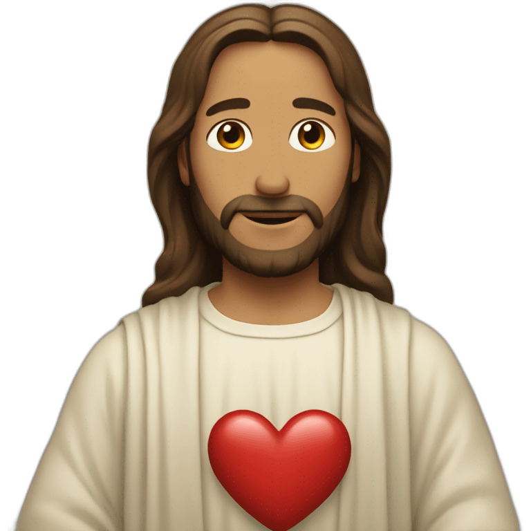 Jesus shows the heart emoji