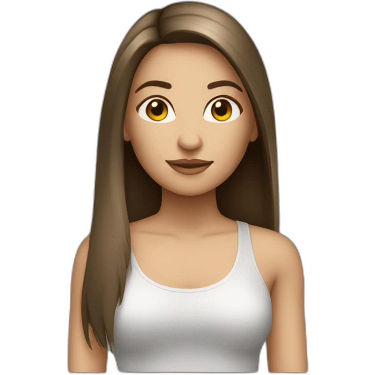 light brunette nightclub girl straight hair emoji