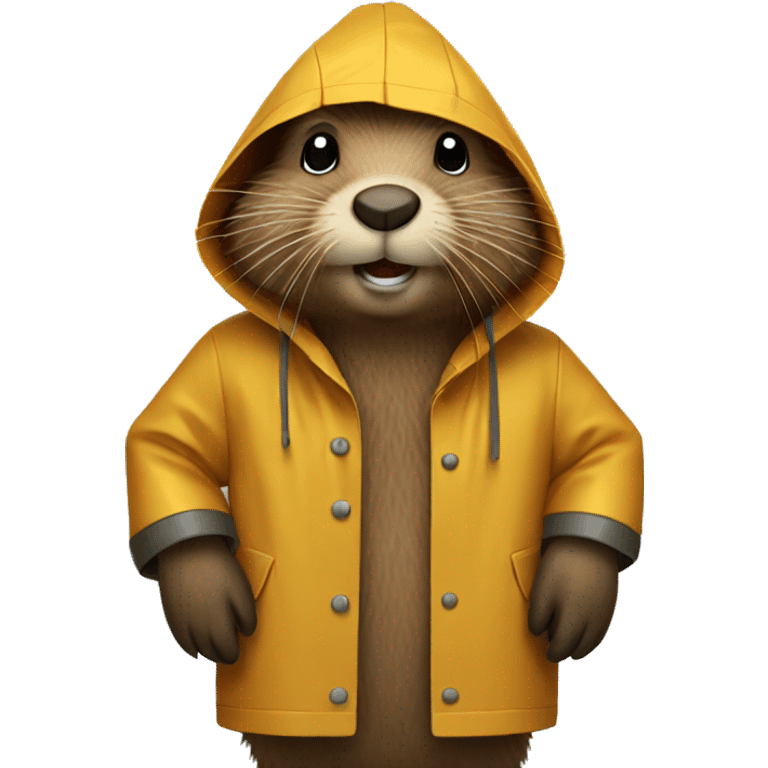 beaver in a raincoat emoji