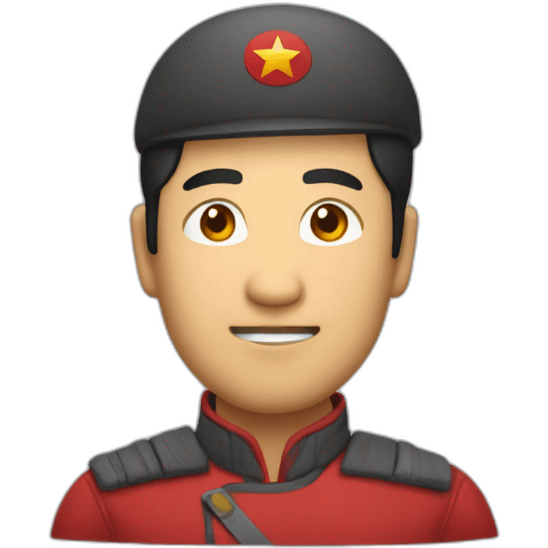 Asian man with communist clothes emoji