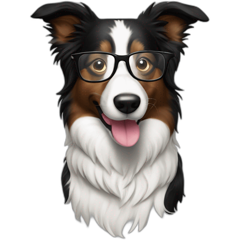 border collie with glasses drinking mojito emoji