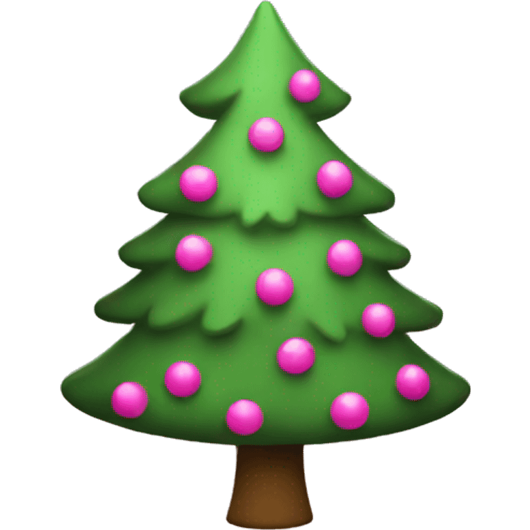 Christmas tree pink emoji