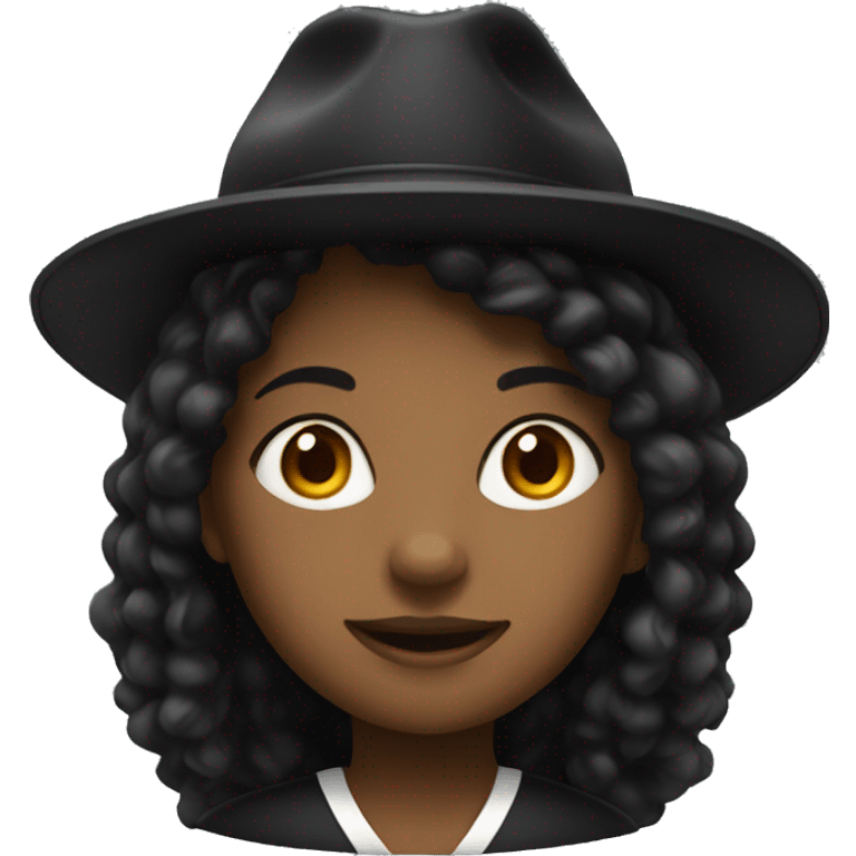 black woman student with student black hat emoji