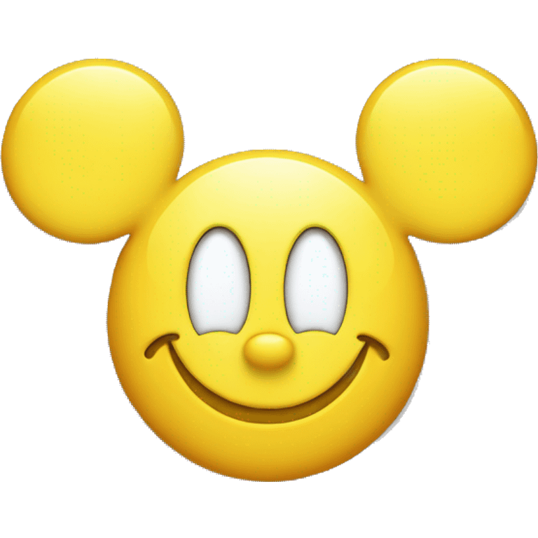 Basic Yellow Smiley face with Mickey ears emoji