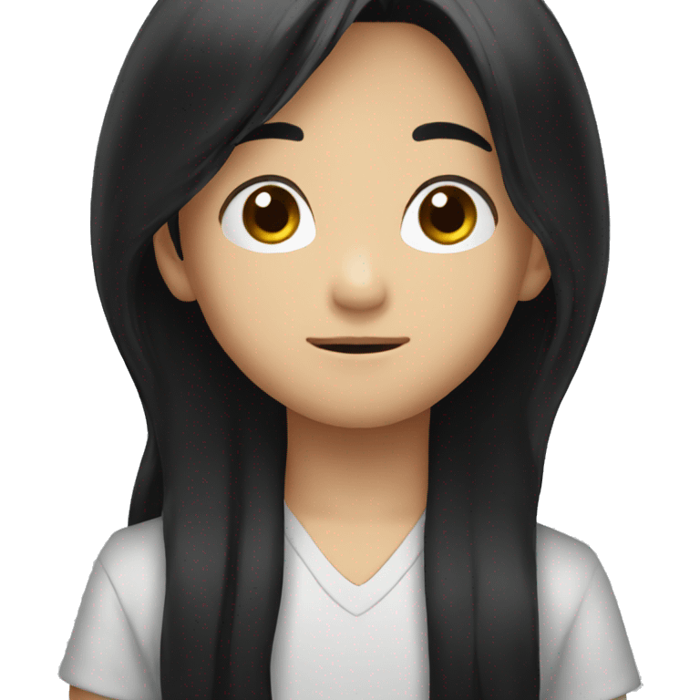 asian long black hair boy emoji