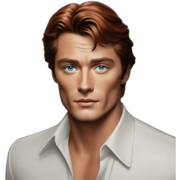 Alain Delon young bodyguard blue eyes short red hair emoji