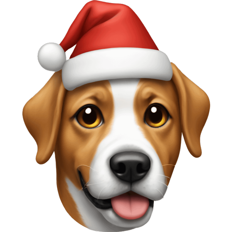 christmas hat on a dog emoji