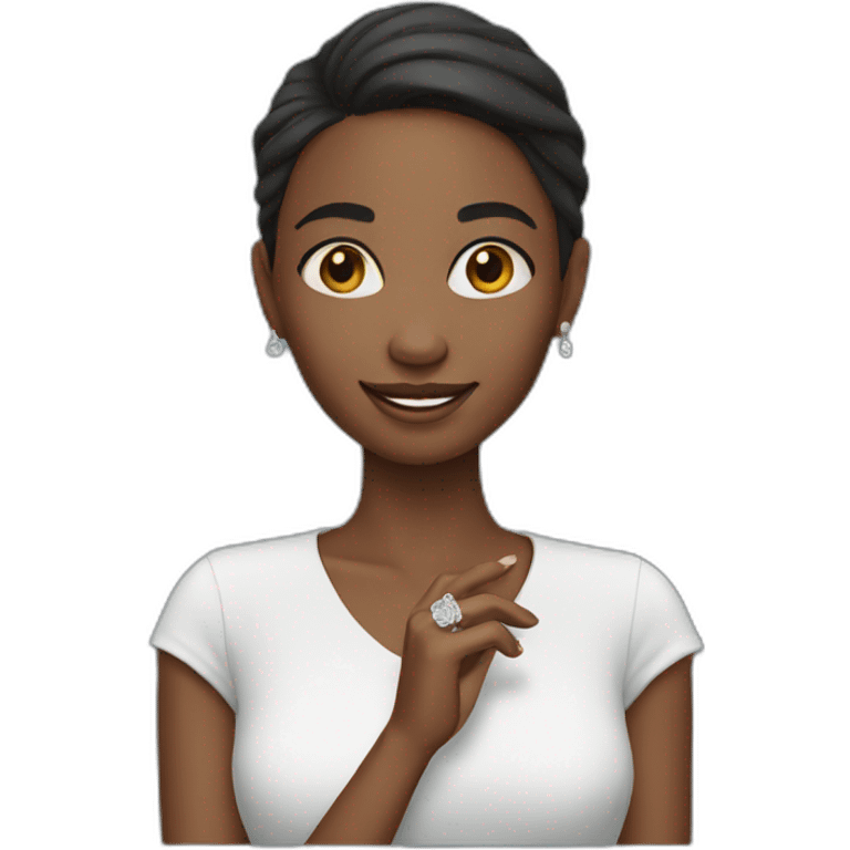 Girl with engagement ring emoji