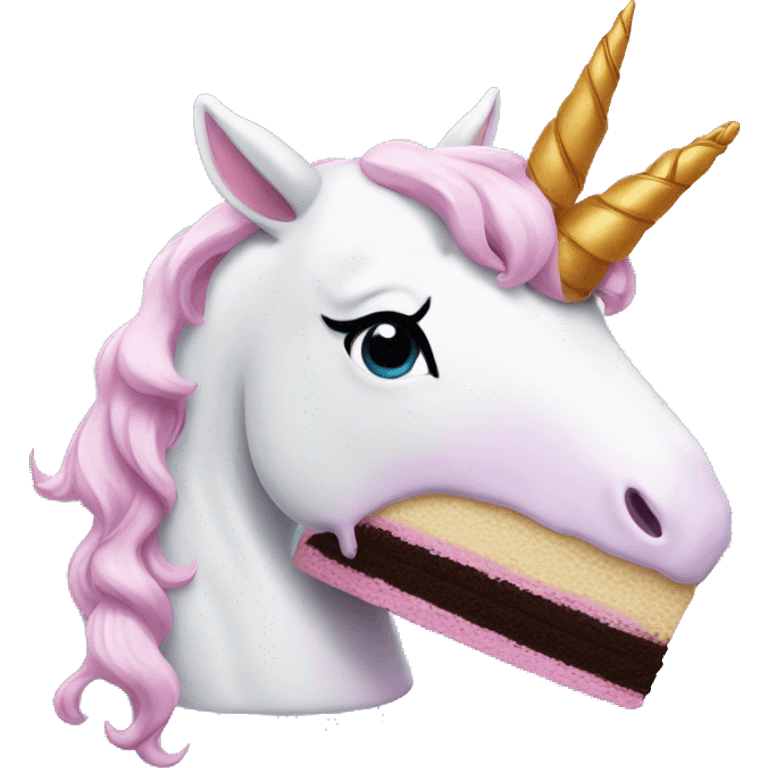 Unicorn eat cake emoji