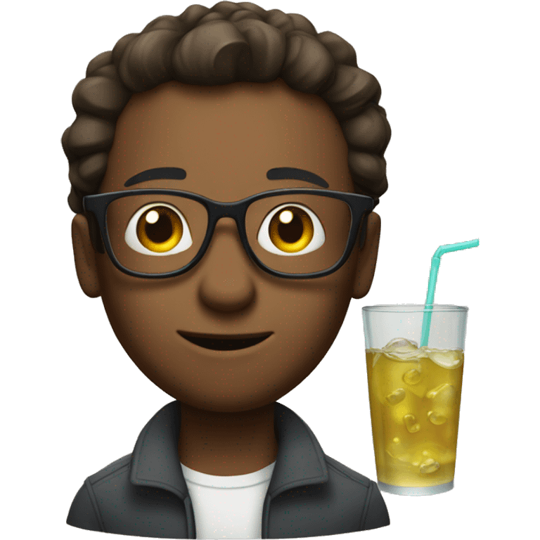 sharl with glasses and drink emoji