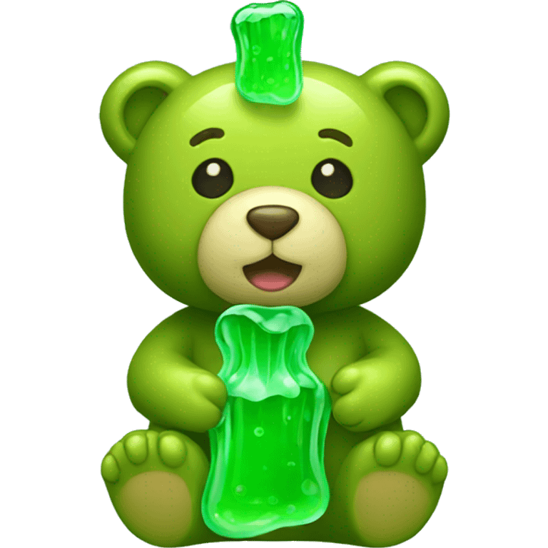 Jelly bear green emoji