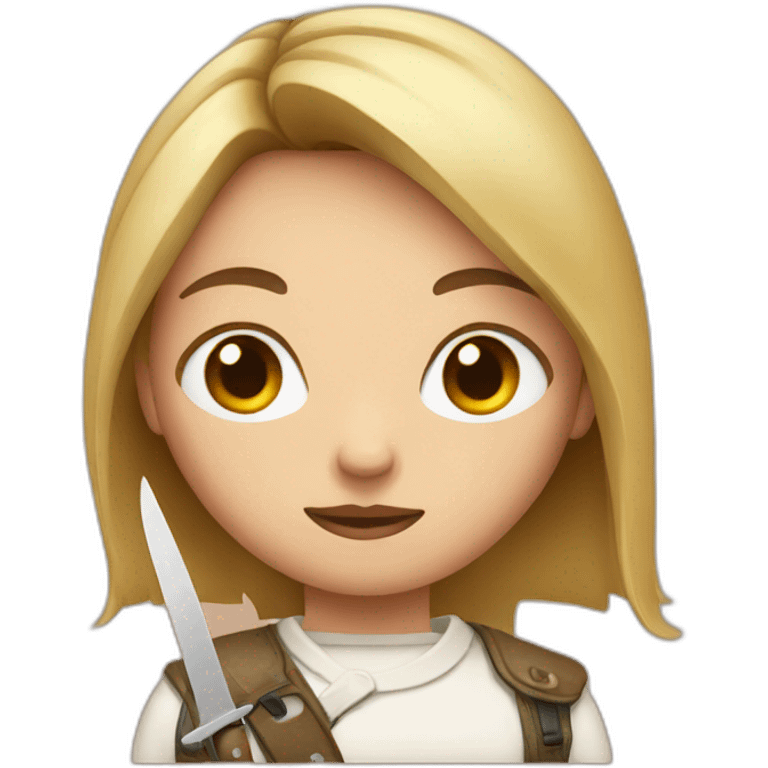 Girls with side eyes and knife emoji