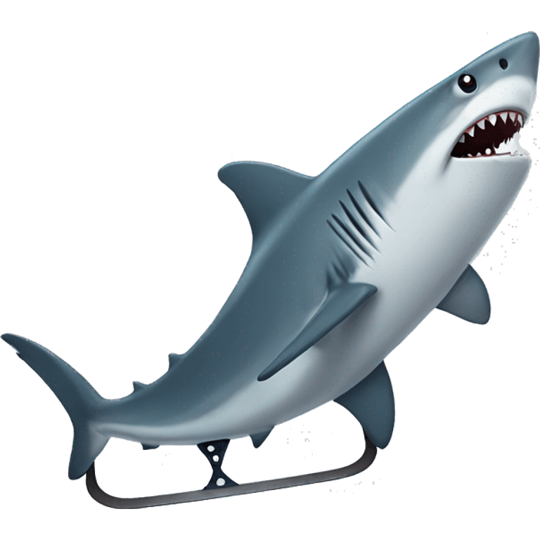 Shark ice skating emoji