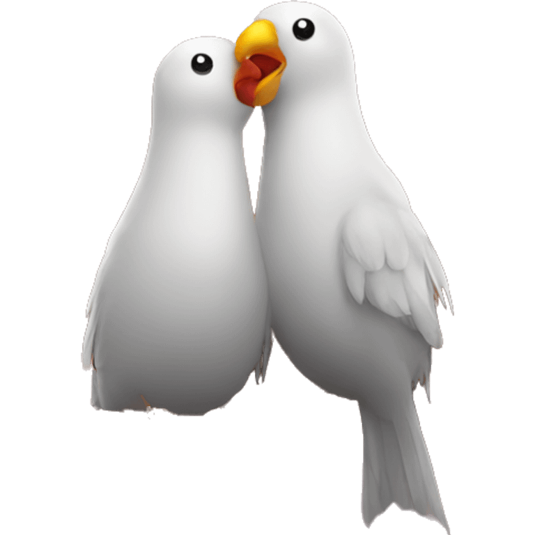 two birds in love on top of a house emoji