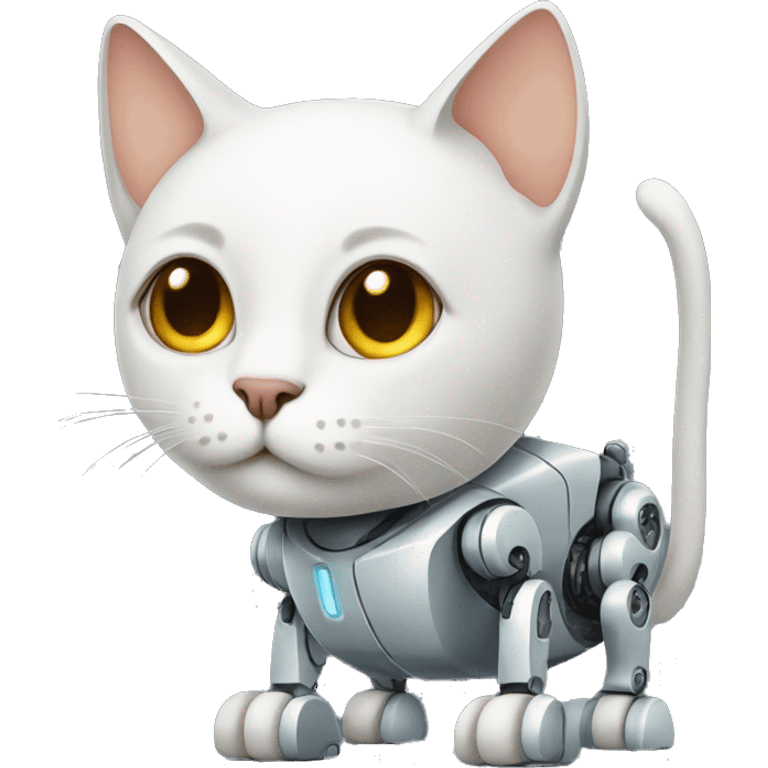 Cat with robot emoji